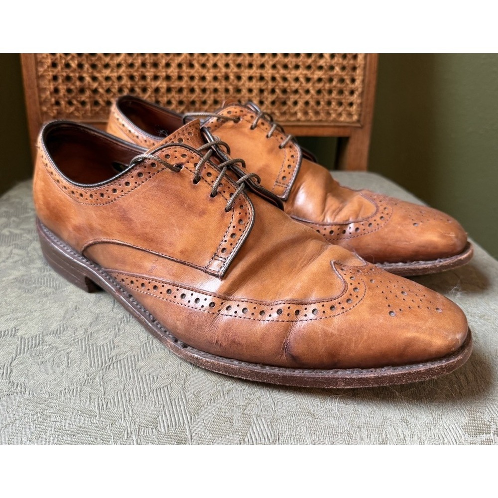 Allen Edmonds Mens Size 10 Bel Air Brown Wingtip Shoes Lace Up Brogue Derby